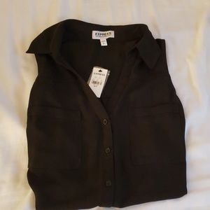 Black Sheer Sleeveless Blouse